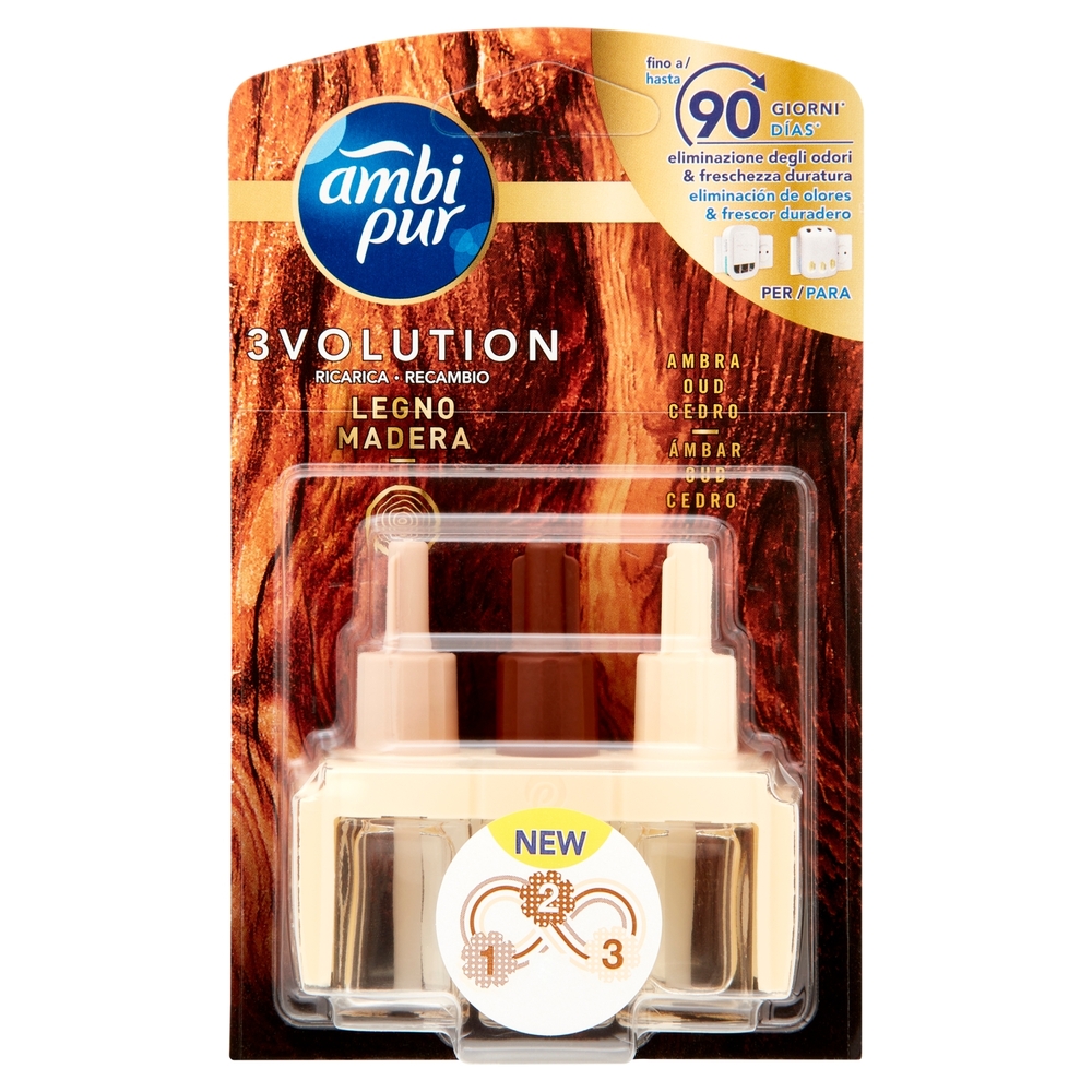 Ambi Pur Profumatore per Ambienti 3Volution, Legno, Ricarica 20ml